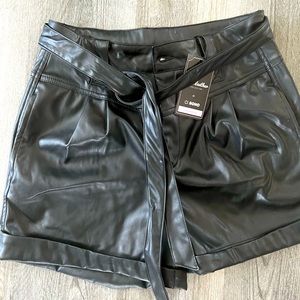 Womens faux leather shorts